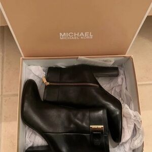 Michael Kors Black Boots with Gold Zipper